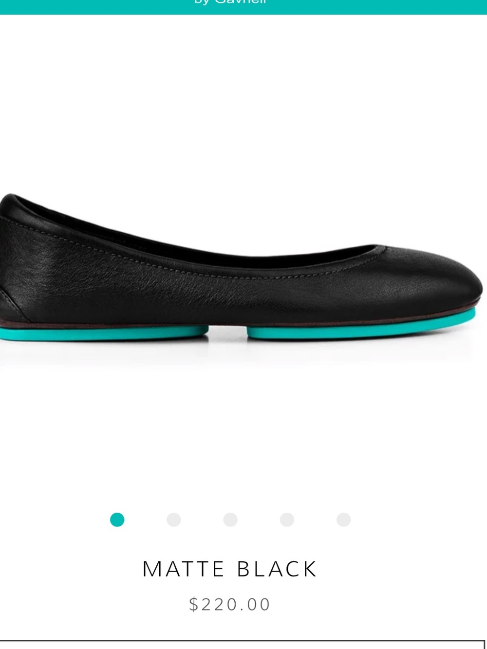 Tieks Black Leather Ballet Flats with Teal Accents 8 - Picture 4 of 4